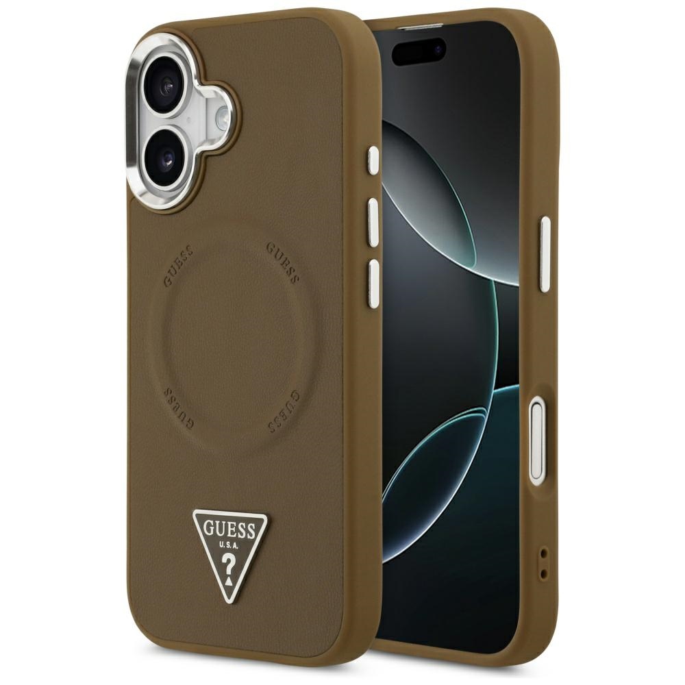 Levně Guess Hardcase Triangle Logo MagSafe iPhone 17 Hnědý