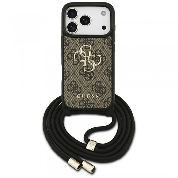 Guess Crossbody Cord 4G Big Logo iPhone 17 Pro Hnědá