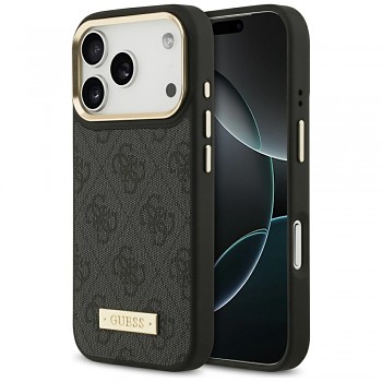 Guess Hardcase 4G Logo Plate MagSafe iPhone 17 Pro černý