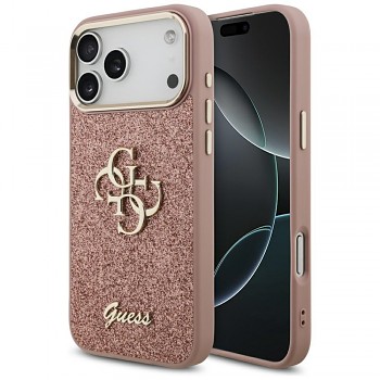 Guess Fixed Glitter Big 4G Metal Frame GUHCP17XHG4SGCP iPhone 17 Pro Max růžová