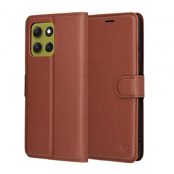 Pouzdro Techsuit Leather Folio pro Motorola Moto G86 hnědé