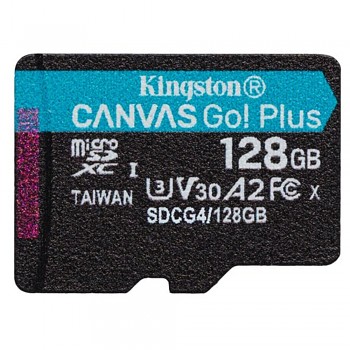 Kingston Memory Card Canvas Go Plus microSDXC 128GB Class 10 UHS-I U3 V30 A2 černá