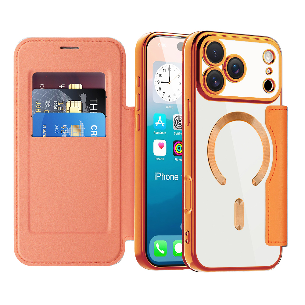 Levně Techsuit SmartMag knížkové pouzdro iPhone 17 Pro Max oranžové