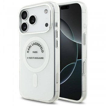 Karl Lagerfeld IML Karl RSG Logo MagSafe iPhone 17 Pro průhledný