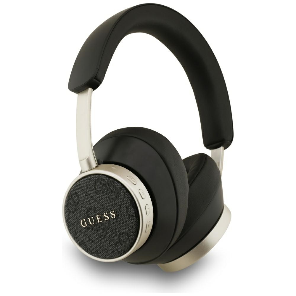 Levně Guess Wireless Headphones 4G Classic Logo Bluetooth ANC On-ear Eco Leather černá