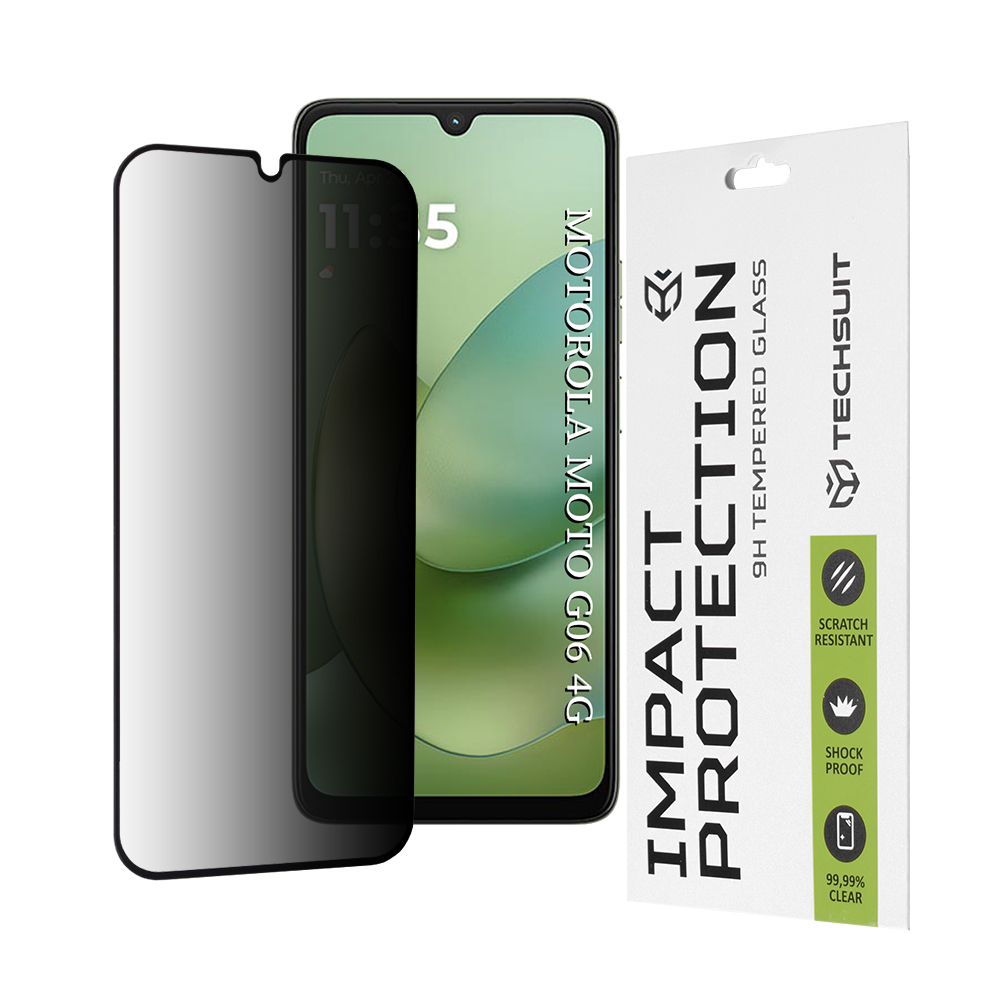 Levně Ochranné sklo Techsuit 111D Privacy Full Glue pro Motorola Moto G06 černé