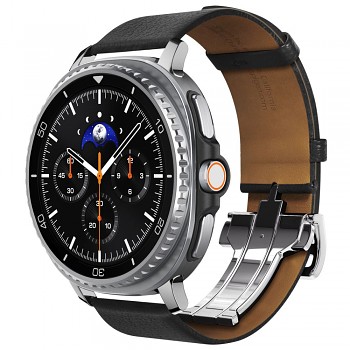 Spigen Enzo Samsung Galaxy Watch8 40mm/44mm/Classic Pravá kozí kůže Černá