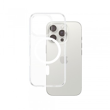 PanzerGlass® HardCase bílý MagSafe Series iPhone 16 Pro průhledný