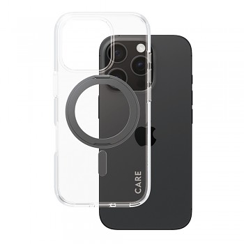 PanzerGlass® CARE Black Kickstand & MagSafe pro iPhone 16 Pro průhledný
