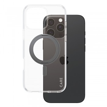 PanzerGlass® CARE Black Kickstand & MagSafe iPhone 16 Pro Max Průhledný