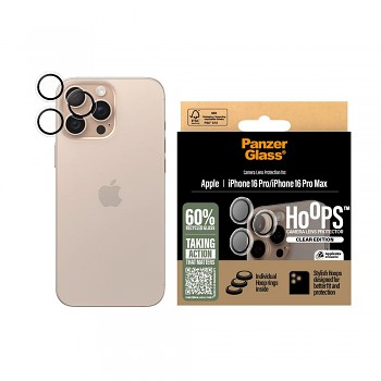 PanzerGlass® Hoops® ochrana čočky fotoaparátu iPhone 16 Pro/Pro Max průhledná