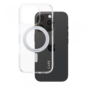 PanzerGlass® CARE Feature Silver Kickstand & MagSafe iPhone 16 Pro průhledný