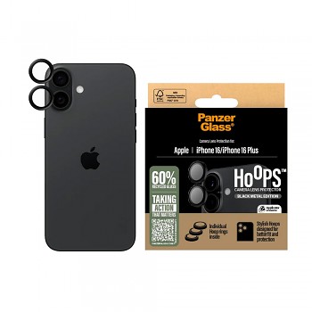 PanzerGlass® Hoops® ochrana čočky fotoaparátu iPhone 16 iPhone 16 Plus černá