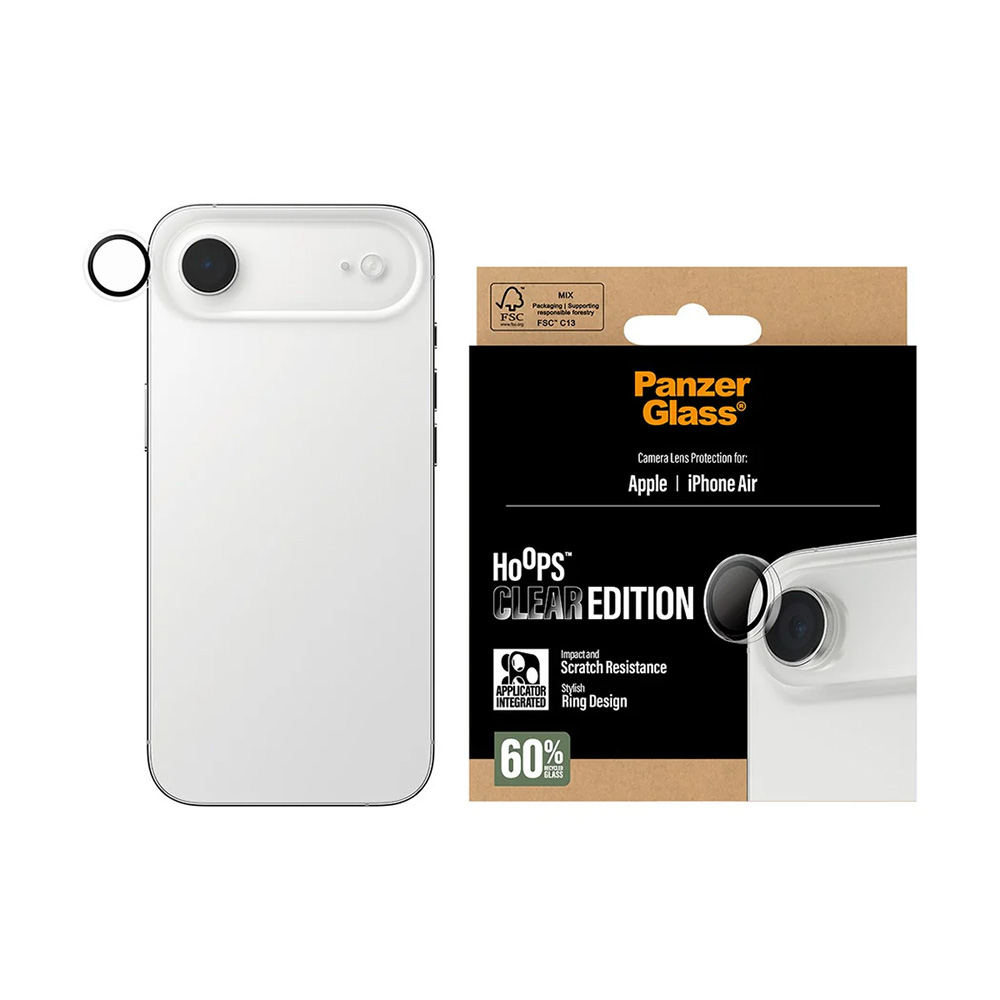 Levně PanzerGlass® Hoops® ochrana čočky fotoaparátu iPhone 17 Air průhledná