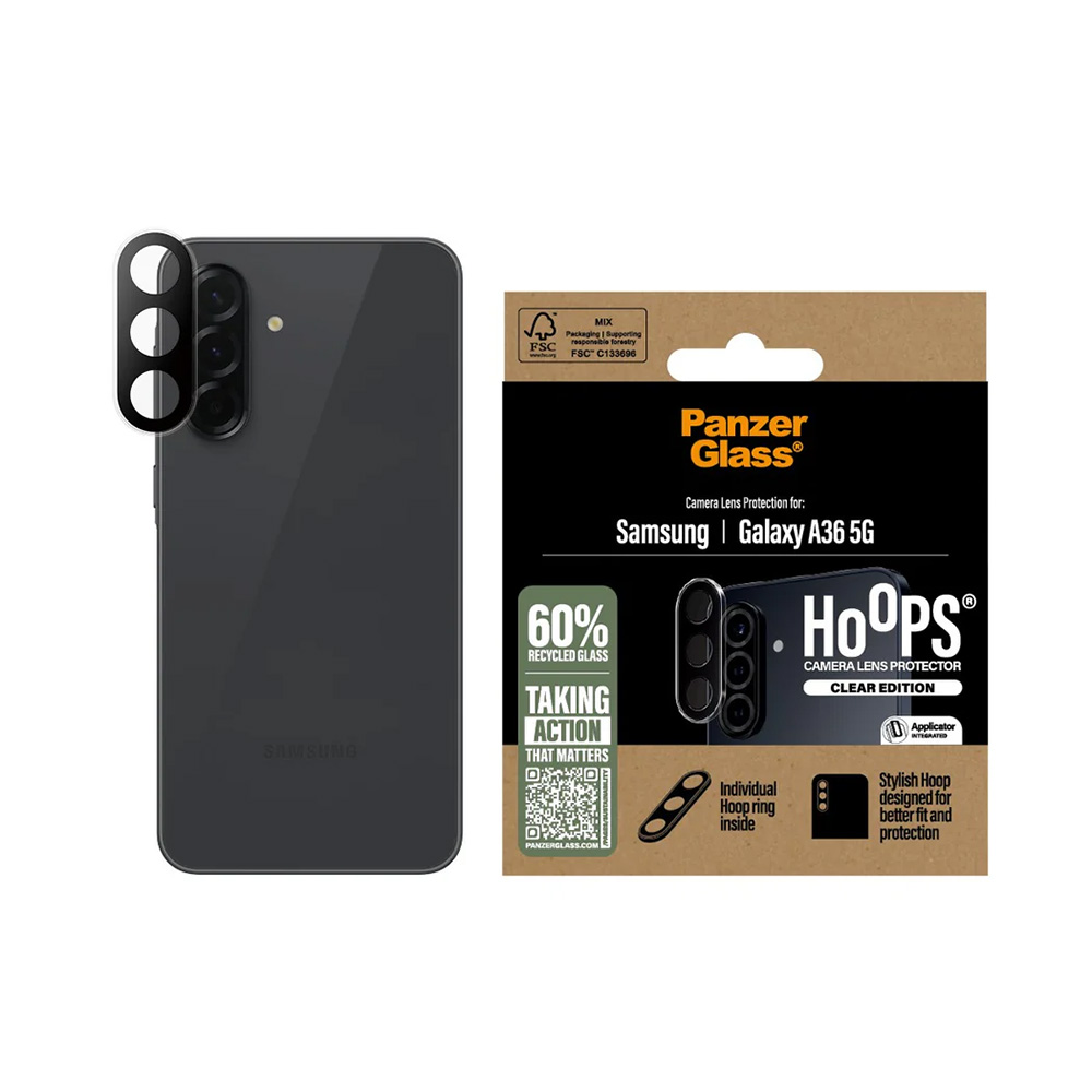 Levně PanzerGlass® Hoops® ochrana čočky fotoaparátu Samsung Galaxy A36 5G průhledná