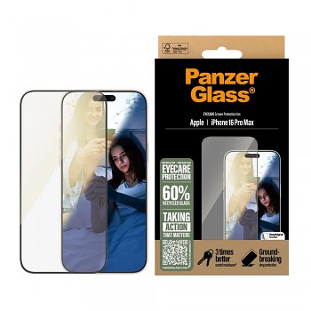 PanzerGlass Ultra-Wide Fit EyeCare ochranné sklo iPhone 16 Pro Max černé