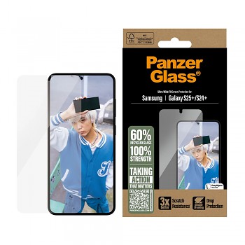 PanzerGlass Ultra-Wide Fit ochranné sklo Samsung Galaxy S25 Plus S24 Plus čiré