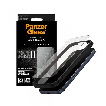 PanzerGlass Ultra-Wide Fit Ceramic II ochranné sklo s EasyAligner iPhone 17 Pro černé