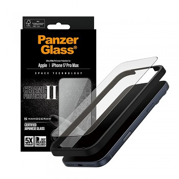 PanzerGlass Ultra-Wide Fit Ceramic II Ochranné sklo s EasyAligner iPhone 17 Pro Max černá