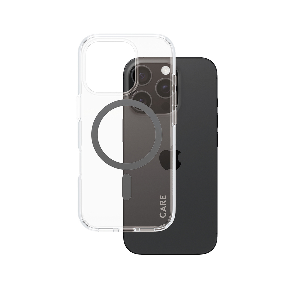 Levně PanzerGlass® CARE Flagship Urban Combat černý MagSafe iPhone 16 Pro průhledný