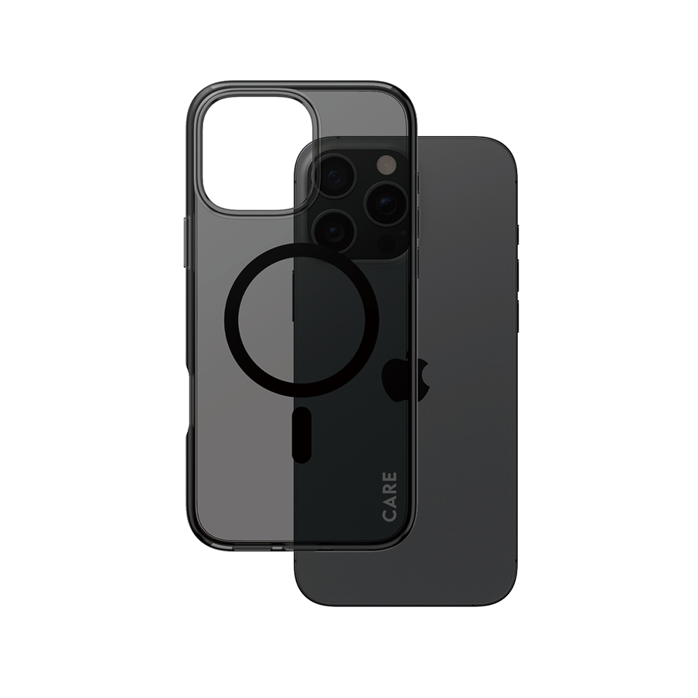 Levně PanzerGlass® CARE Flagship Urban Combat černý MagSafe iPhone 16 Pro Max Smokey