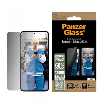 PanzerGlass® Ultra-Wide Fit Privacy Screen Protector Samsung Galaxy S25/S24 čirý