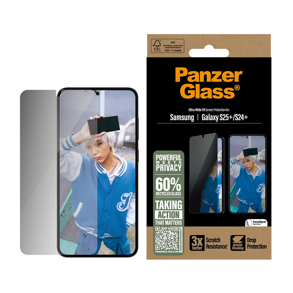 Levně PanzerGlass® Ultra-Wide Fit Privacy ochranné sklo Samsung Galaxy S25 Plus S24 Plus čiré