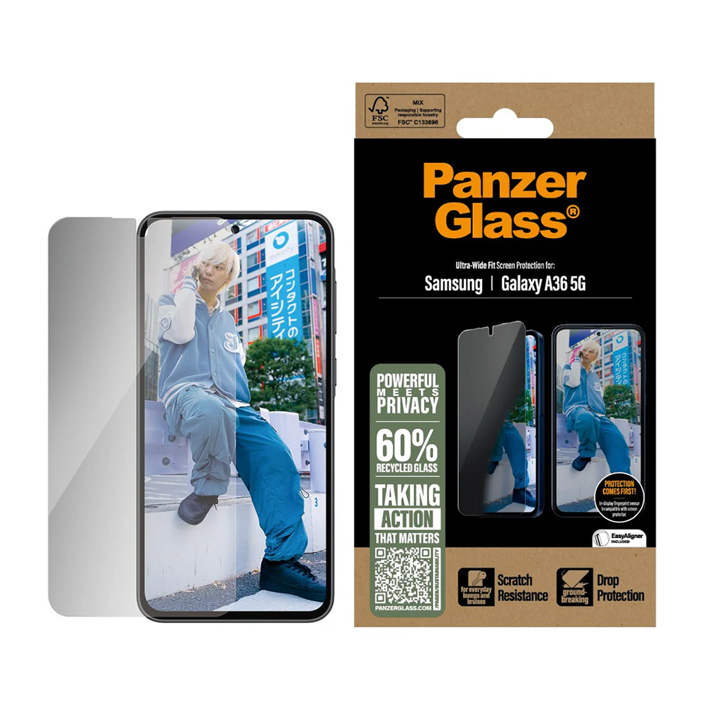 Levně PanzerGlass Ultra-Wide Fit Privacy Screen Protector Samsung Galaxy A36 5G čirý