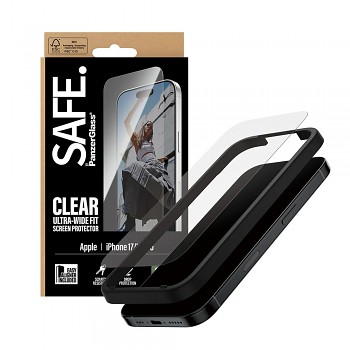 PanzerGlass® SAFE Ultra-Wide Fit ochranné sklo s EasyAlignerem iPhone 17 iPhone 16 Pro čiré