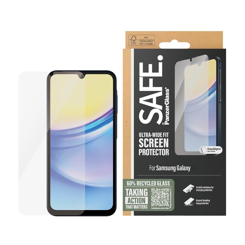 Levně PanzerGlass® SAFE Ultra-Wide Fit ochranné sklo Samsung Galaxy A16 4G/A16 5G čiré