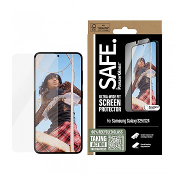 PanzerGlass® SAFE Ultra-Wide Fit ochranné sklo Samsung Galaxy S25 S24 čiré