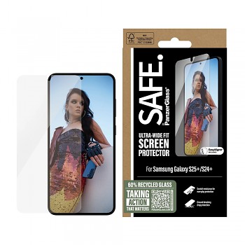 PanzerGlass® SAFE Ultra-Wide Fit ochranné sklo Samsung Galaxy S25 Plus S24 Plus průhledné