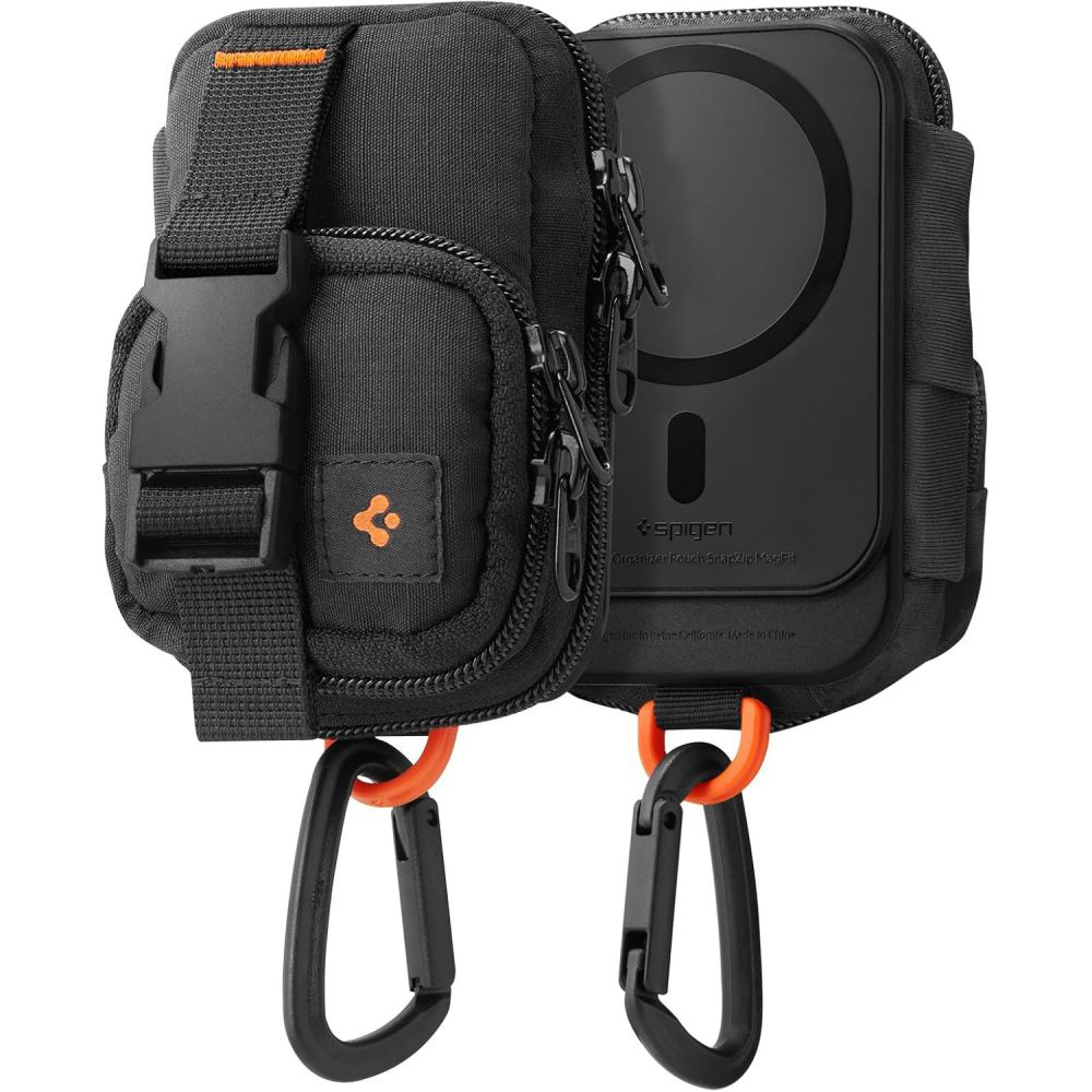 Levně Spigen Phone Pouch Snap Zip MagSafe peněženka držák karet AirPods černá