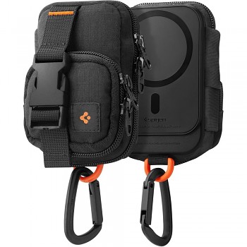 Spigen Phone Pouch Snap Zip MagSafe peněženka držák karet AirPods černá