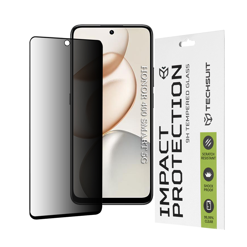 Levně Ochranné sklo Techsuit 111D Privacy Full Glue pro Honor 400 Smart 5G / 400 Smart 4G / 200 Smart / 90 Smart / X7d 4G / X7b 4G / X7b 5G / X7c - černá