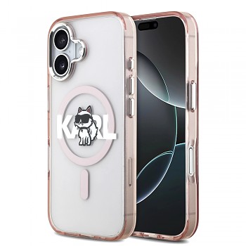 Karl Lagerfeld IML Choupette Sketch Logo MagSafe iPhone 17 růžová