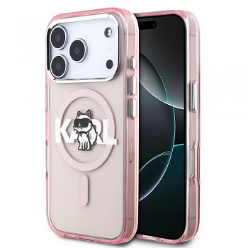 Karl Lagerfeld IML Choupette Sketch Logo MagSafe iPhone 17 Pro růžová