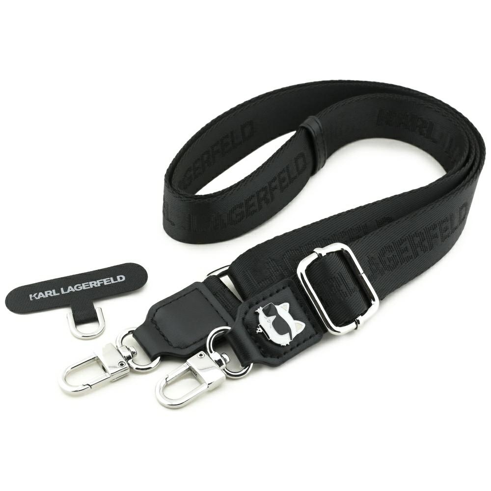 Levně Karl Lagerfeld Strap Tether Patch Choupette Metal Logo KLUCNCHPSPK Universal černá