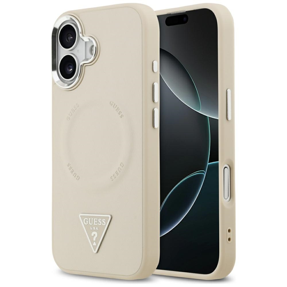 Levně Guess Hardcase Triangle Logo MagSafe iPhone 17 béžová