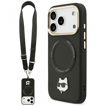 Karl Lagerfeld Hardcase Big Strap Karl Metal Logo MagSafe iPhone 17 Pro Max černá