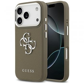 Guess Hardcase Grained Big 4G Classic Logo iPhone 17 Pro hnědý