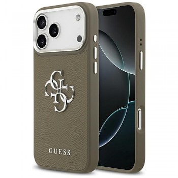 Guess Hardcase Grained Big 4G Classic Logo iPhone 17 Pro Max hnědý