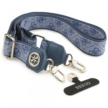 Guess Strap Tether Patch 4G Strass Metal Logo univerzální nastavitelný polyuretanová kůže 1.5m modrá