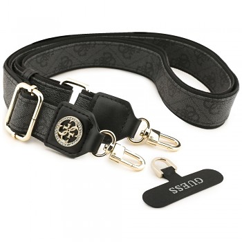 Guess Strap Tether Patch 4G Strass Metal Logo univerzální nastavitelný polyuretanová kůže 1.5m černá