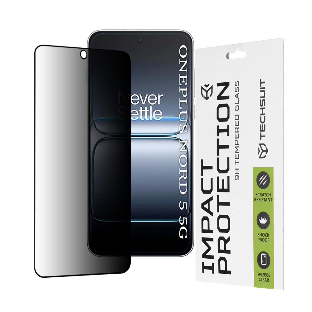 Levně Ochranné sklo Techsuit 111D Privacy Full Glue pro OnePlus Nord 5 černé