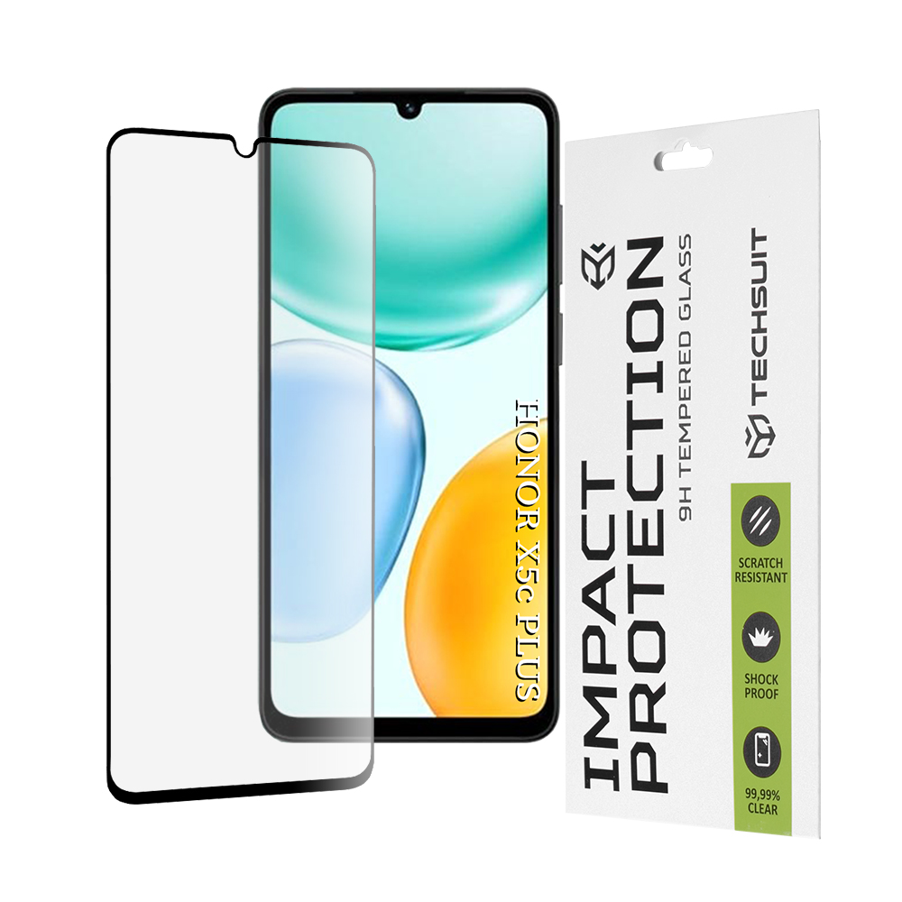 Levně Ochranné sklo Techsuit 111D pro Honor X5c Plus černé