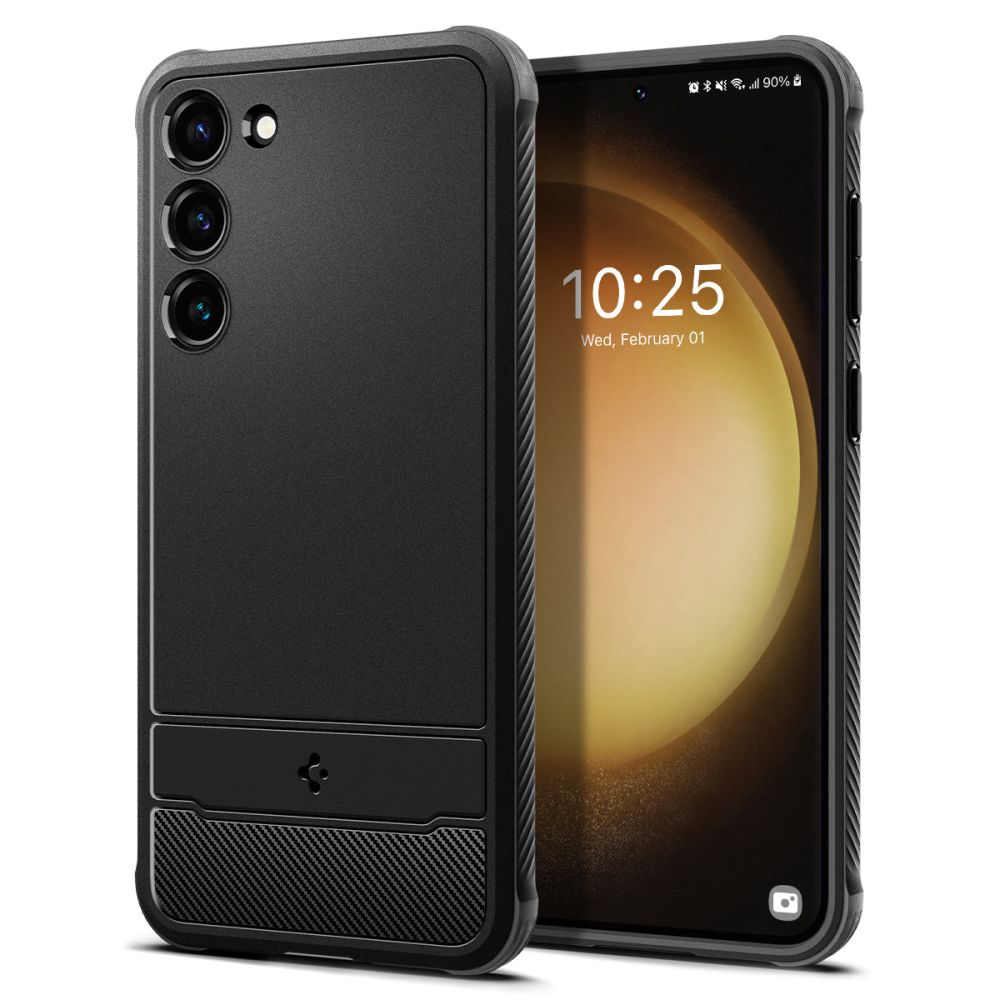 Levně Pouzdro Spigen Rugged Armor pro Samsung Galaxy S23 černé