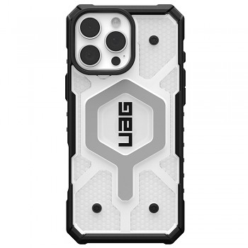 UAG Pathfinder Clear MagSafe pro iPhone 16 ledově stříbrná