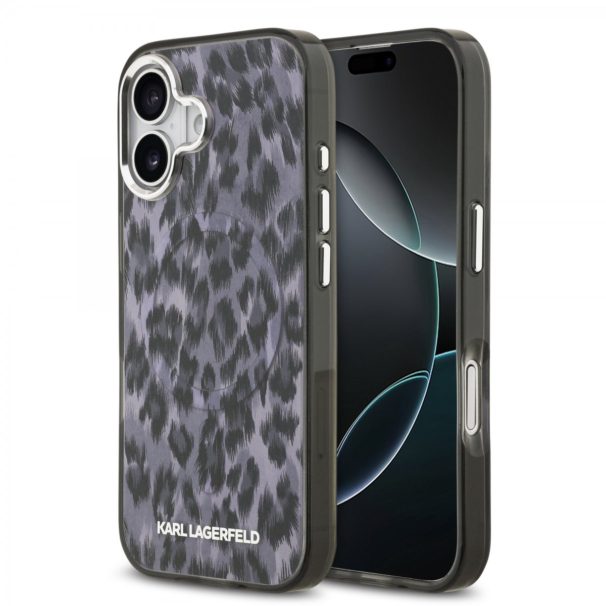 Levně Zadní kryt Karl Lagerfeld IML Leopard MagSafe pro iPhone 17 Grey