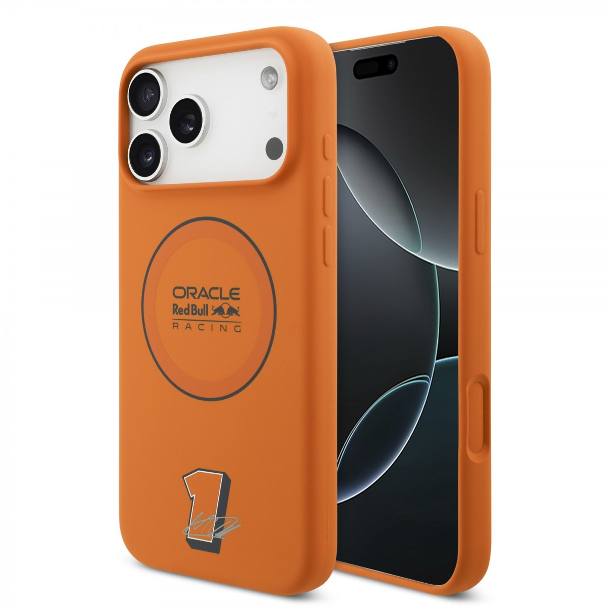 Levně Zadní kryt Red Bull Silicone Blue Ring MagSafe pro iPhone 17 Pro Max Orange